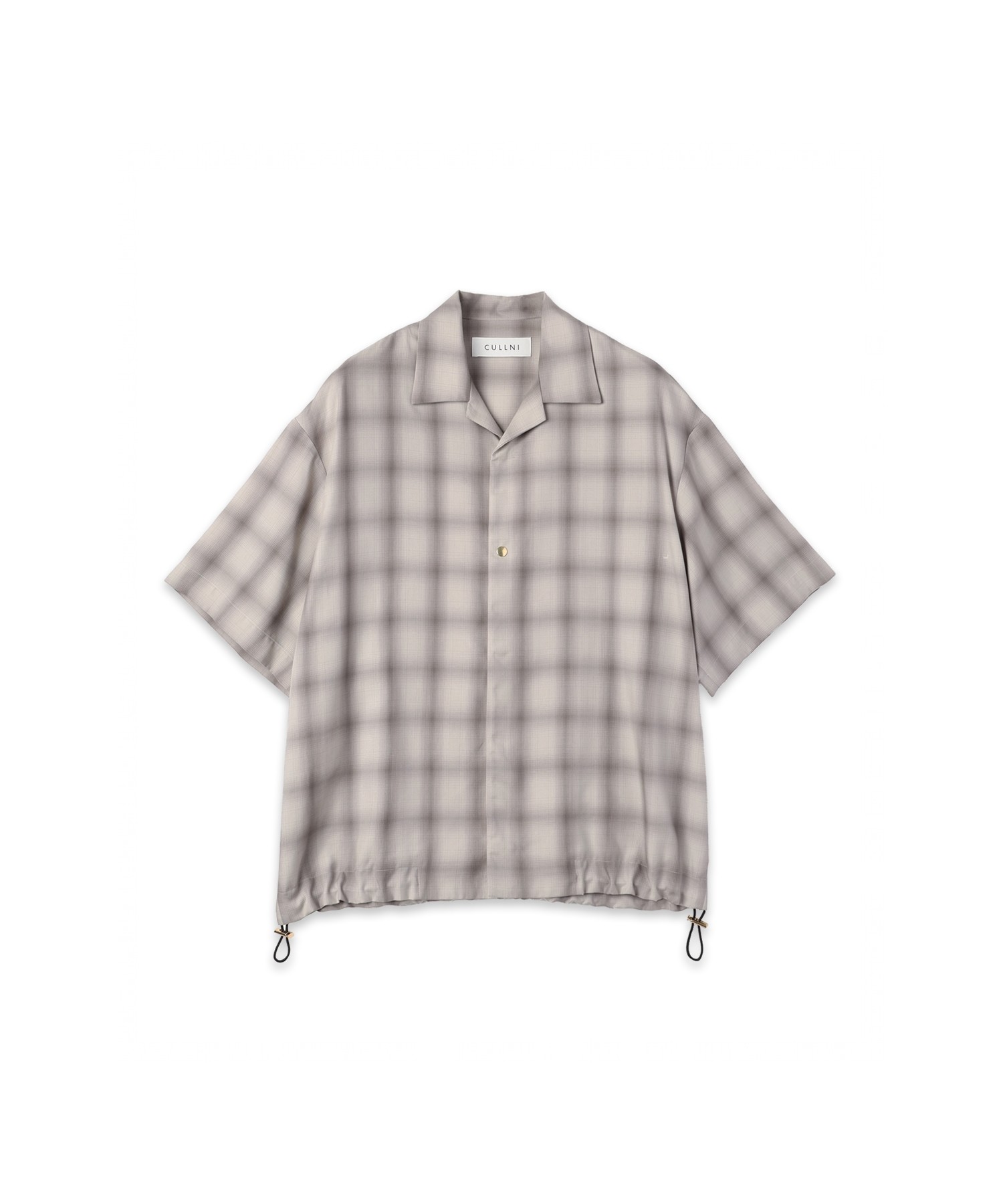 Ombre Check Open Collar Short Sleeve Shirt