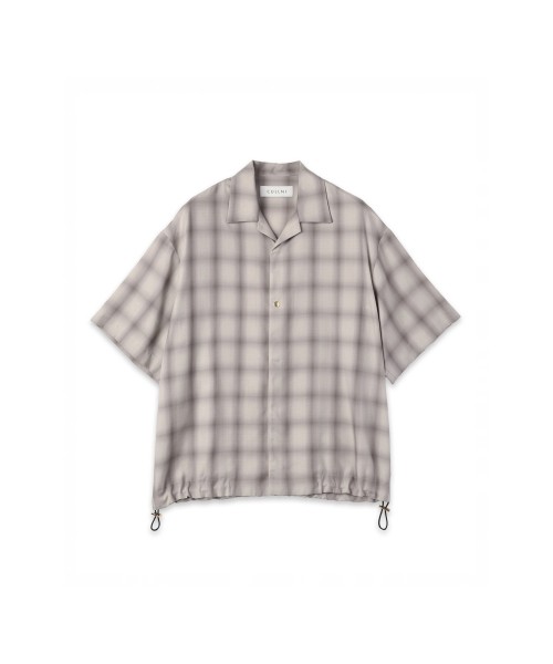 Ombre Check Open Collar Short Sleeve Shirt