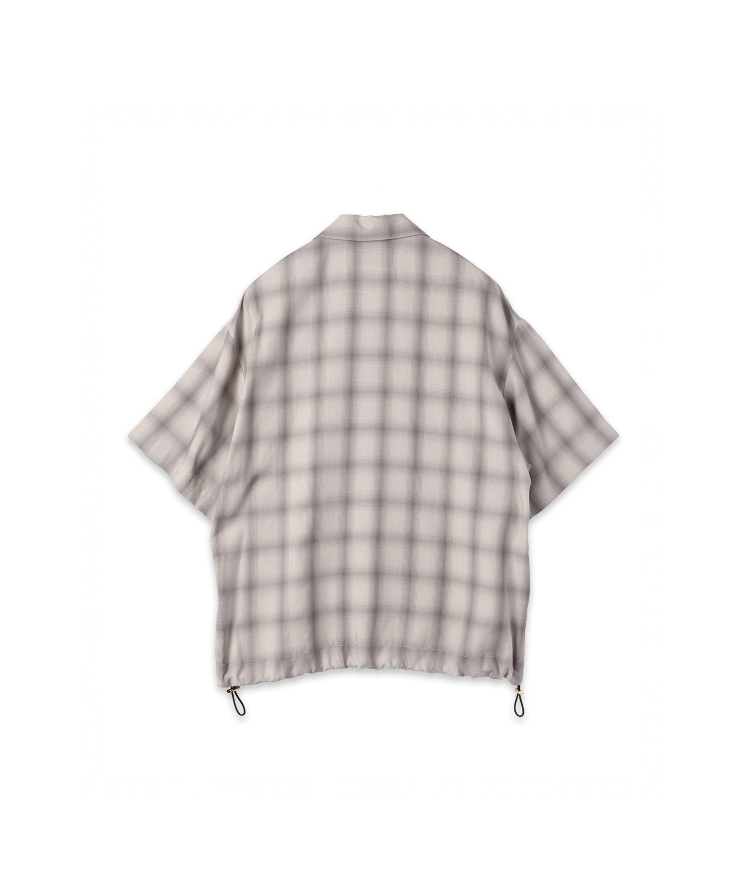 Ombre Check Open Collar Short Sleeve Shirt