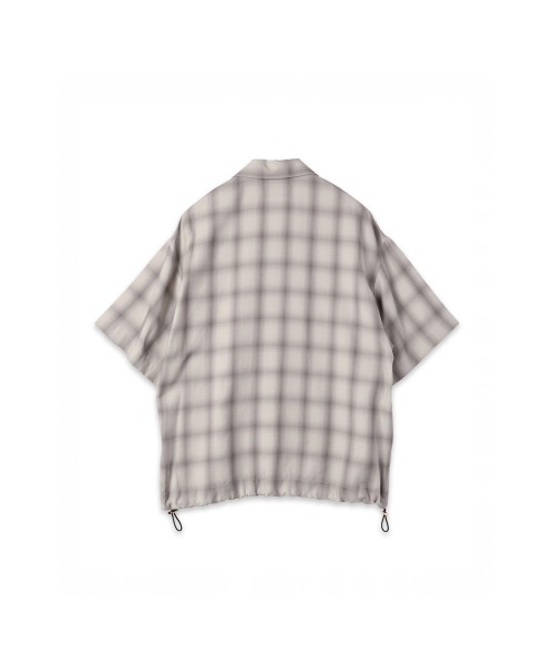 Ombre Check Open Collar Short Sleeve Shirt