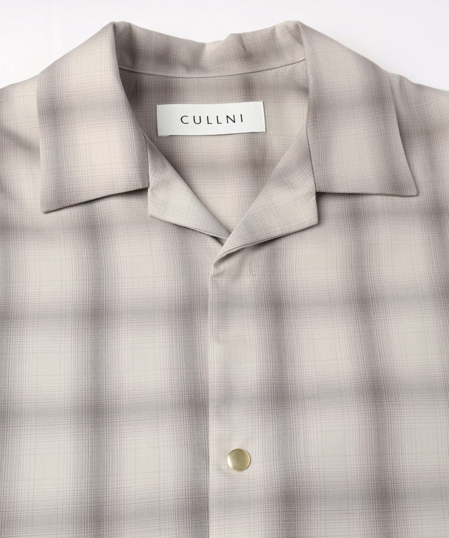 Ombre Check Open Collar Short Sleeve Shirt