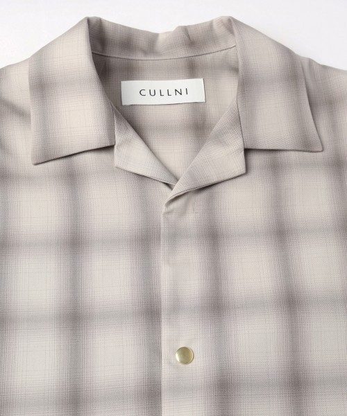 Ombre Check Open Collar Short Sleeve Shirt