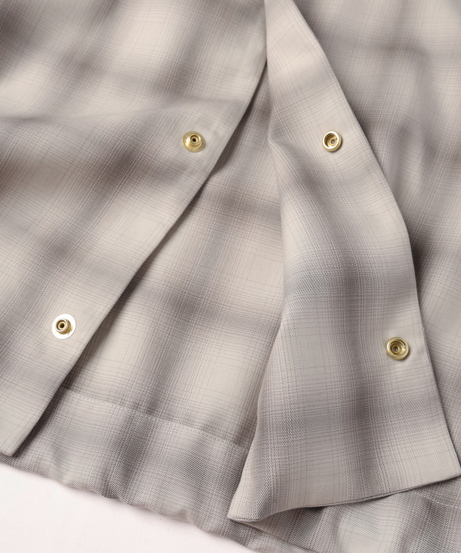 Ombre Check Open Collar Short Sleeve Shirt