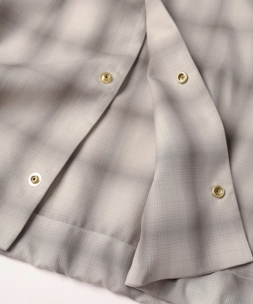 Ombre Check Open Collar Short Sleeve Shirt