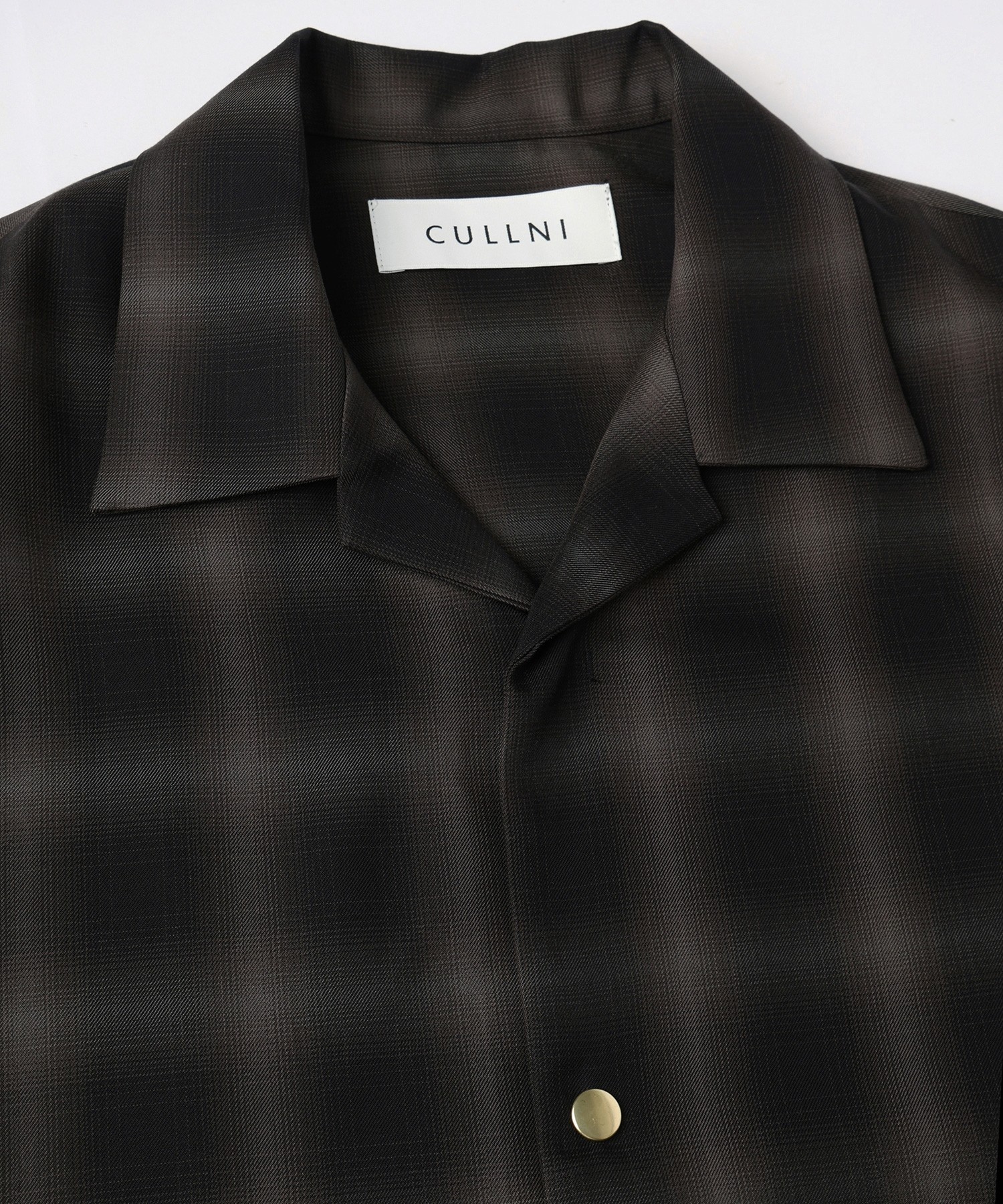 Ombre Check Open Collar Short Sleeve Shirt