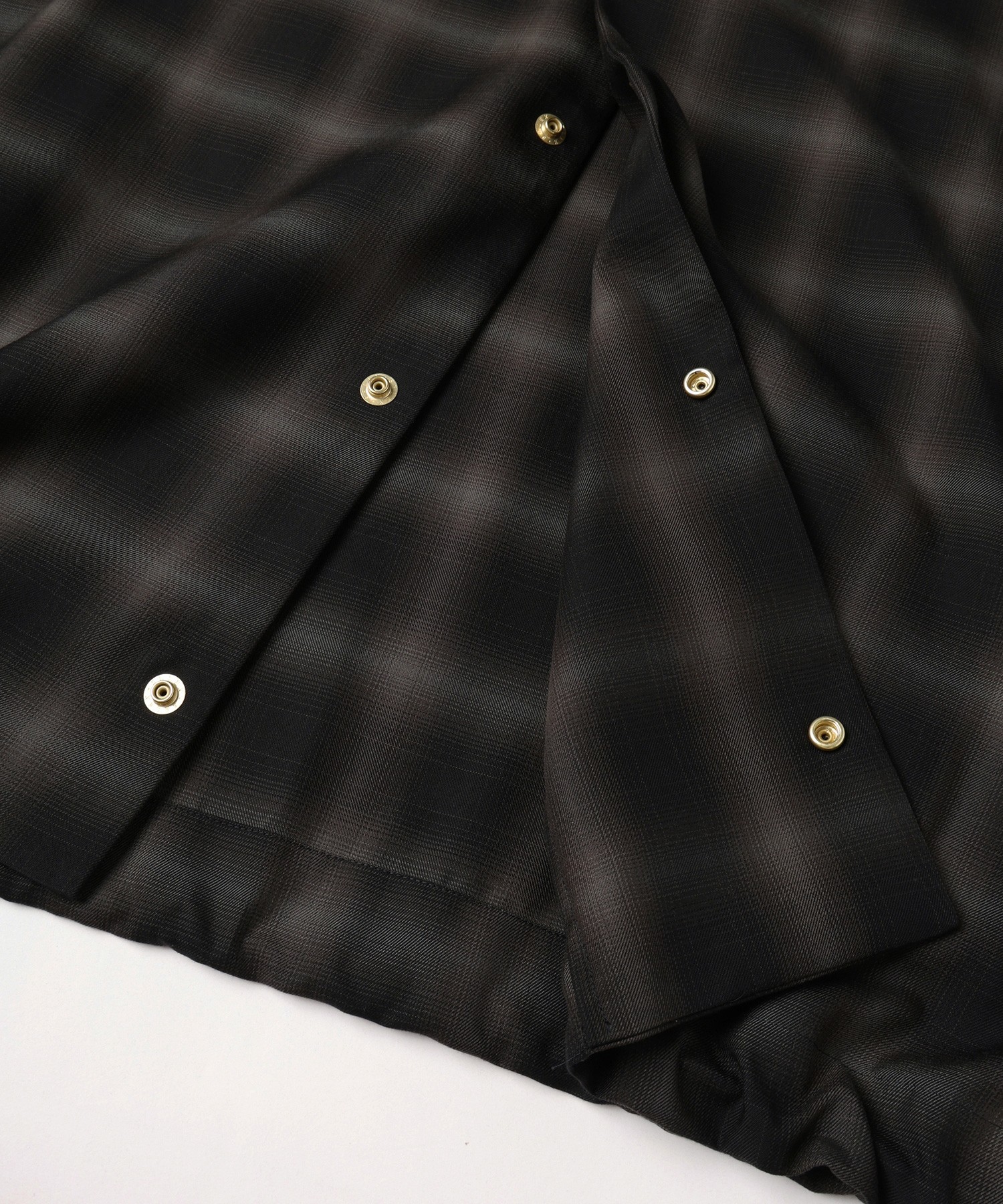 Ombre Check Open Collar Short Sleeve Shirt