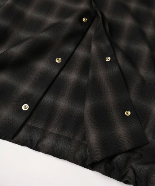 Ombre Check Open Collar Short Sleeve Shirt