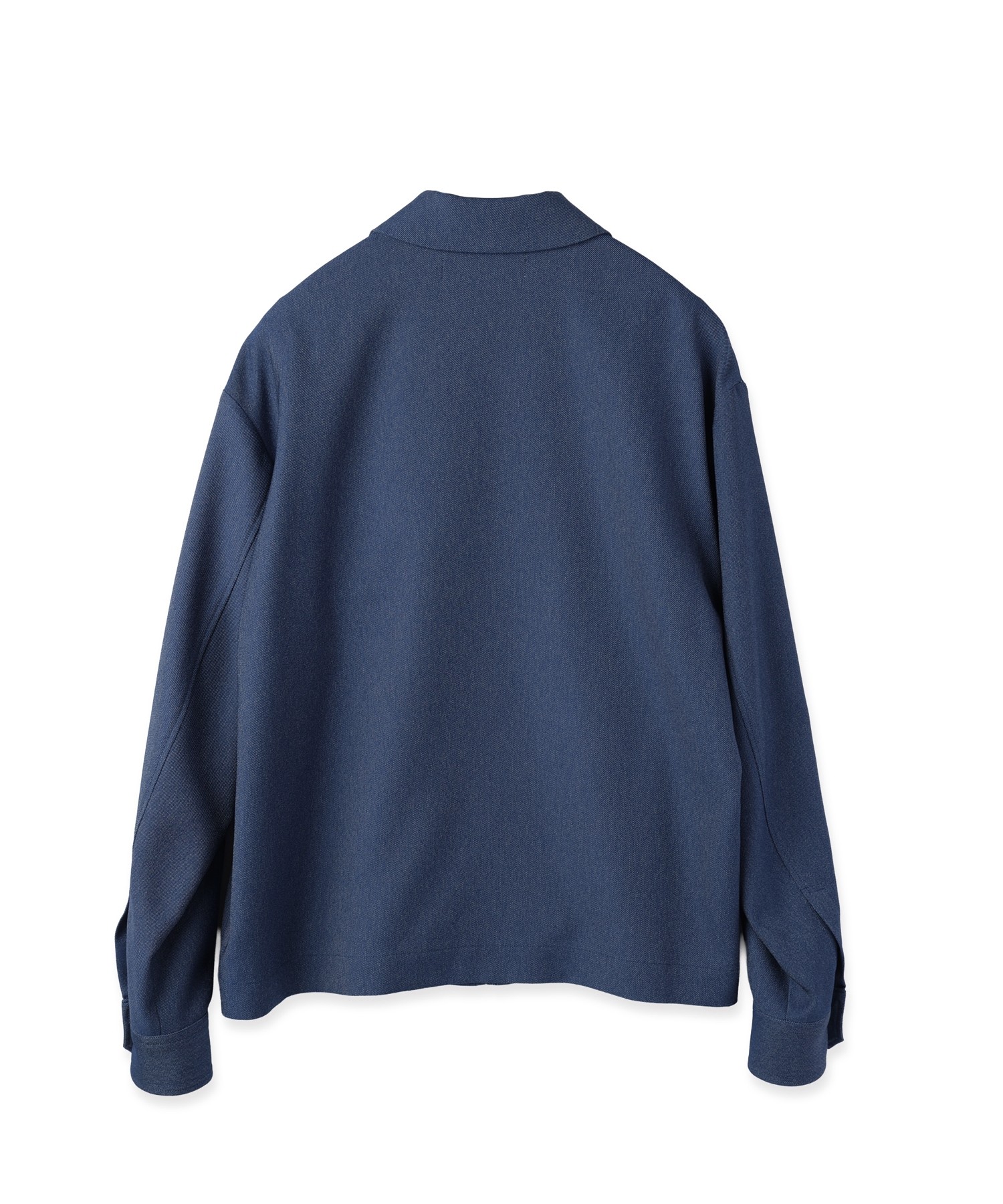 Faux Denim Button-Tab Pocket Zip Up Shirt