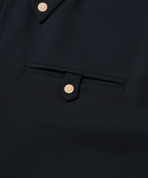 Dry Stretch Cloth Button-Tab Pocket Zip Up Shirt