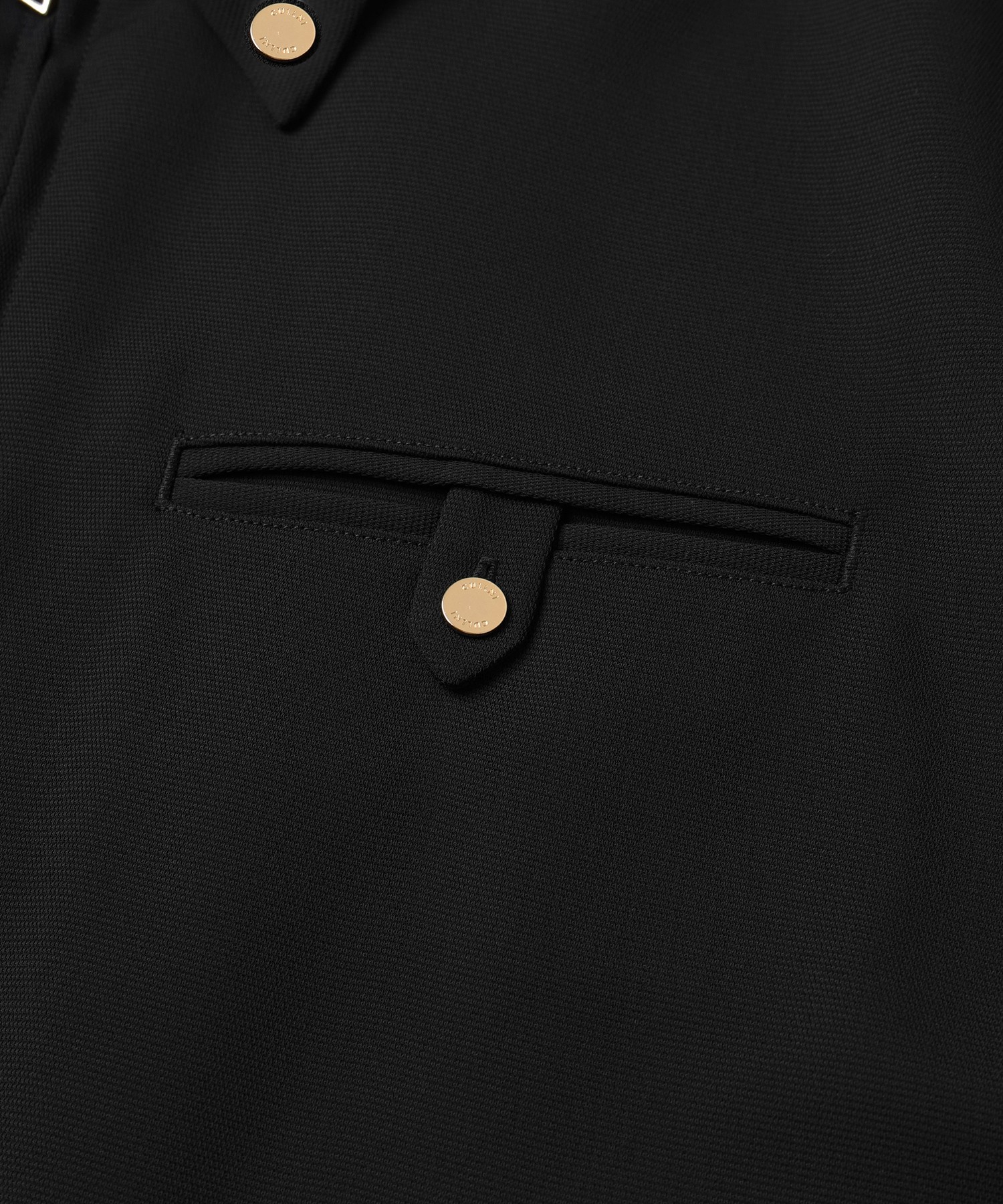 Dry Stretch Cloth Button-Tab Pocket Zip Up Shirt