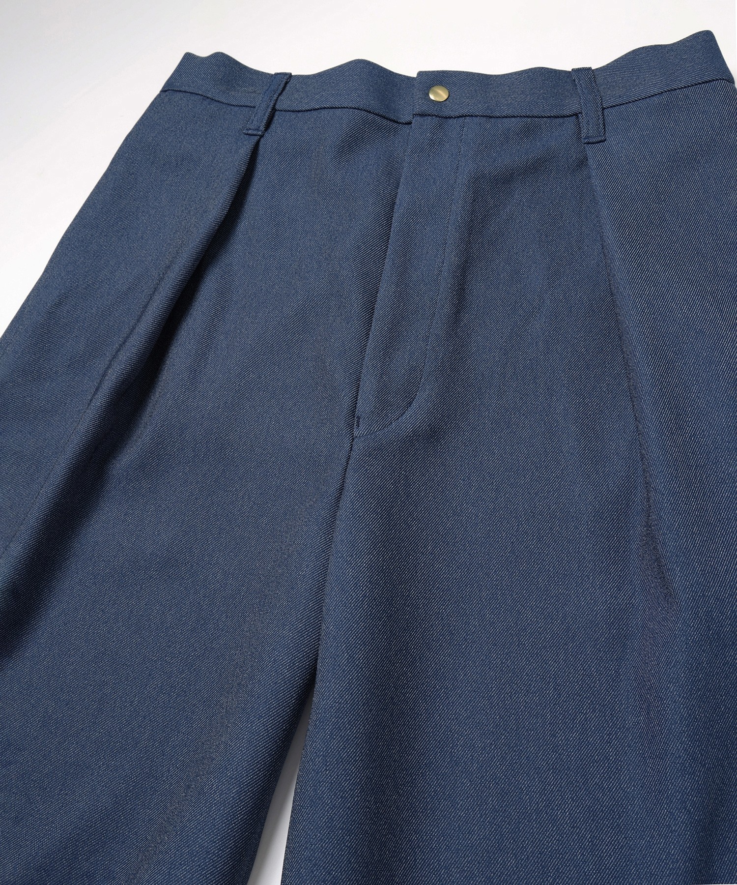 Faux Denim Tuck Wide Pant