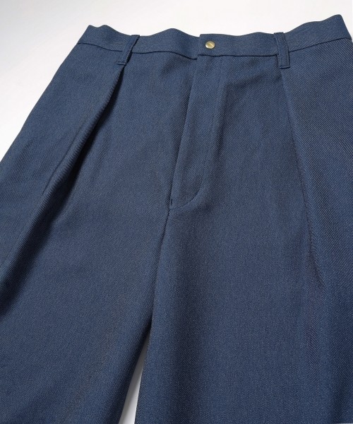 Faux Denim Tuck Wide Pant