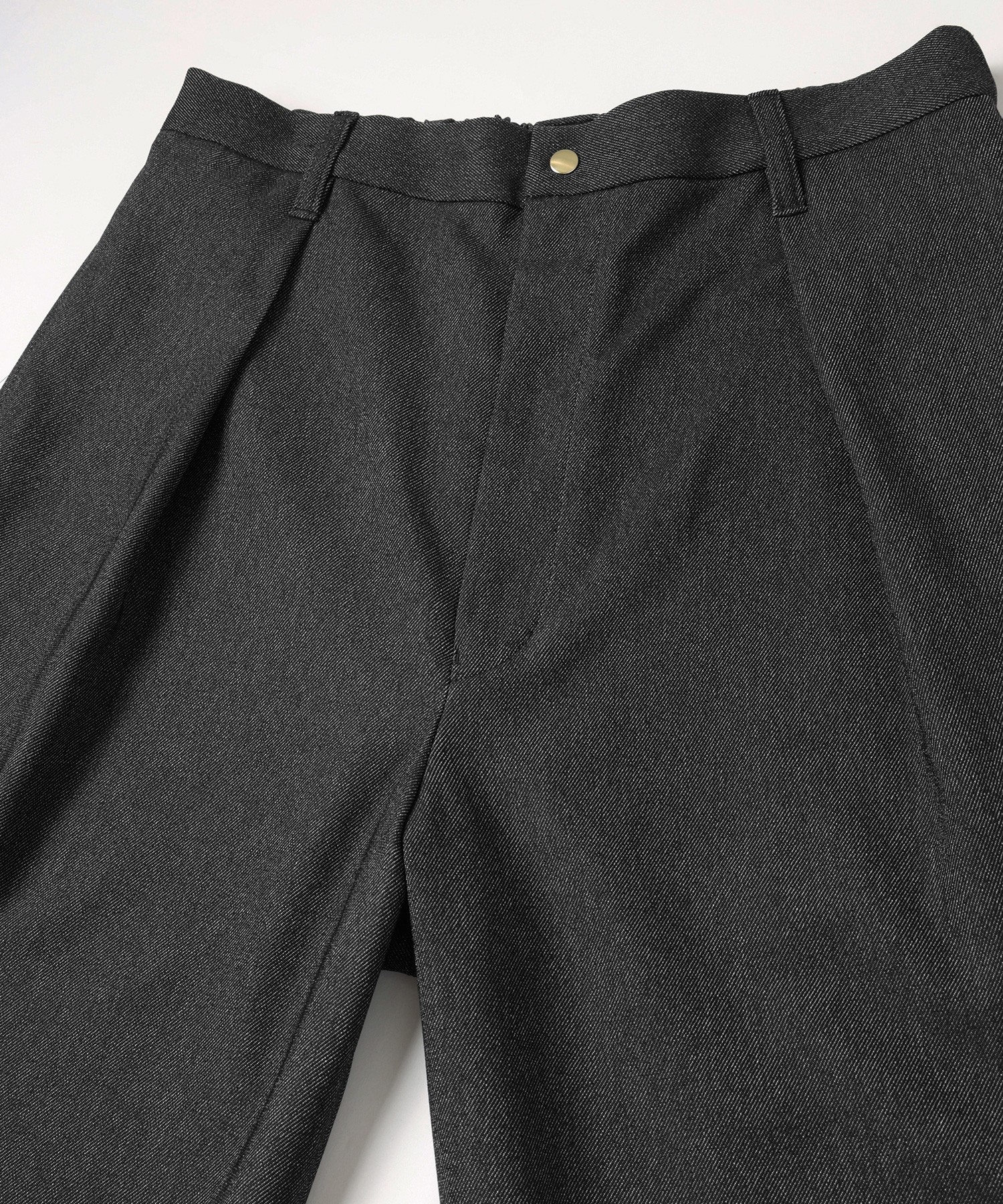 Faux Denim Tuck Wide Pant