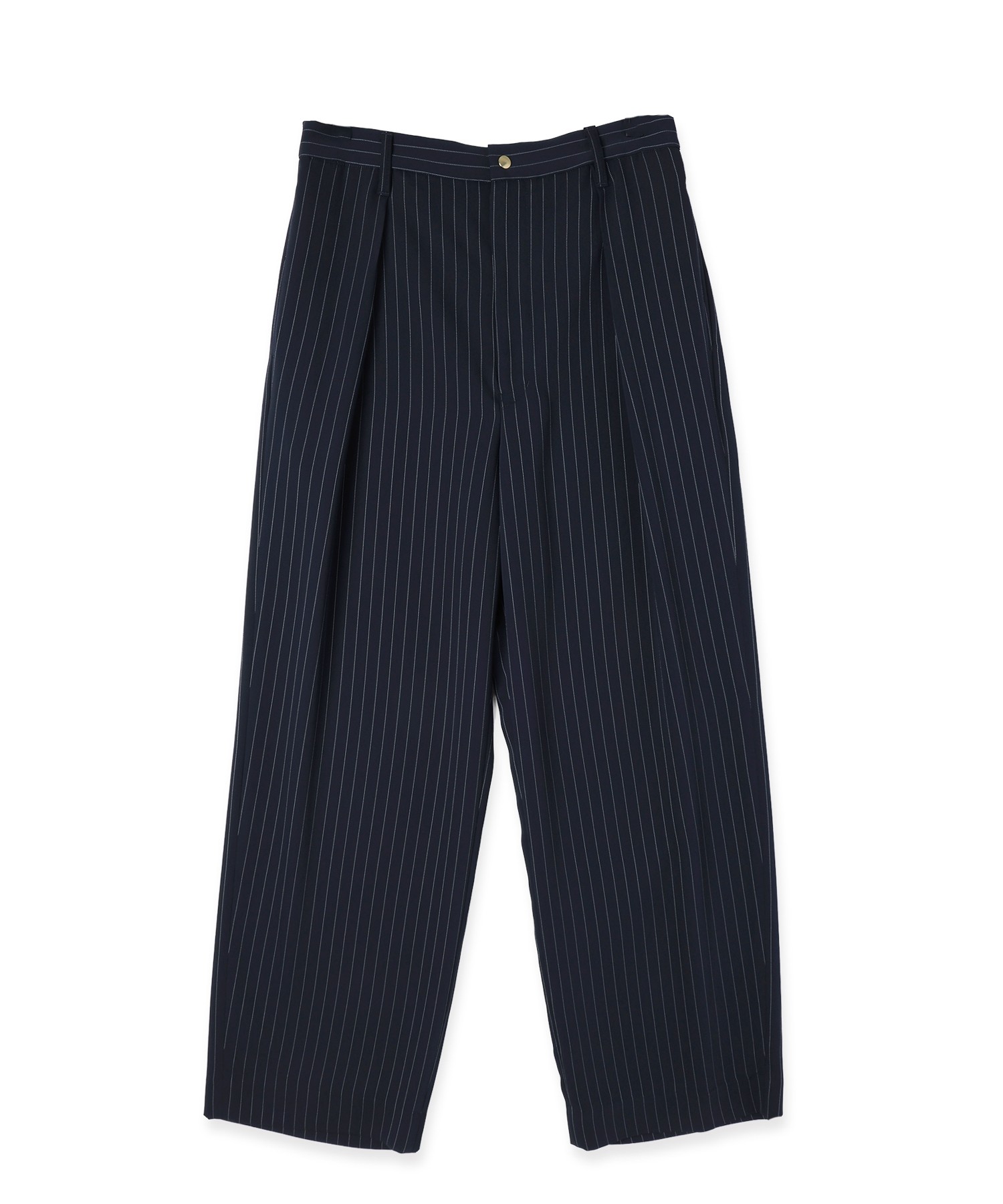 Stripe Double Cloth Tuck Wide Pant