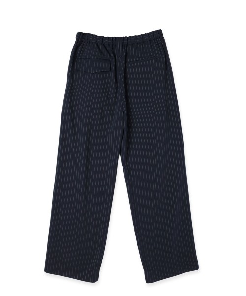 Stripe Double Cloth Tuck Wide Pant