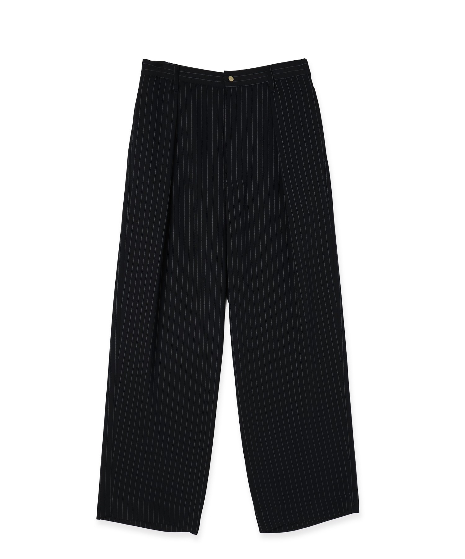 Stripe Double Cloth Tuck Wide Pant