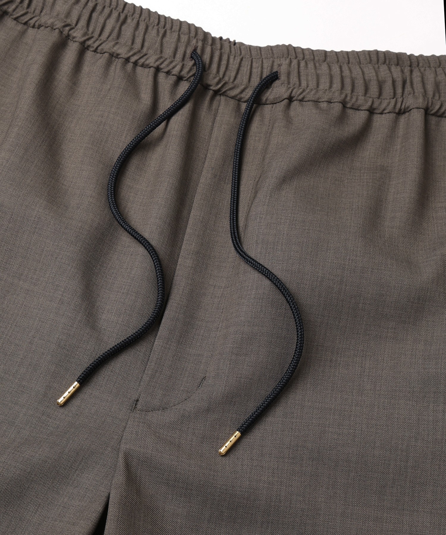 Dry Gabardine Drawstring Wide Pants