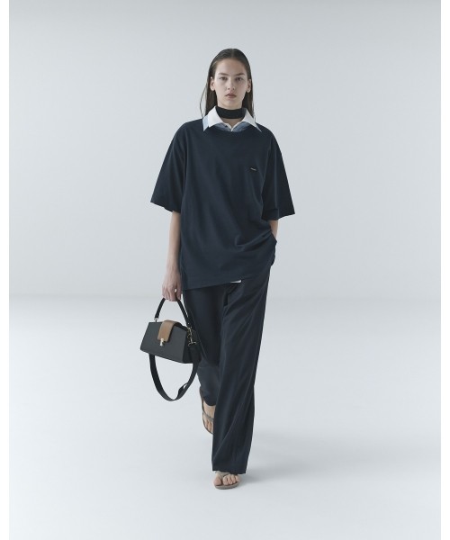 Dry Gabardine Drawstring Wide Pants