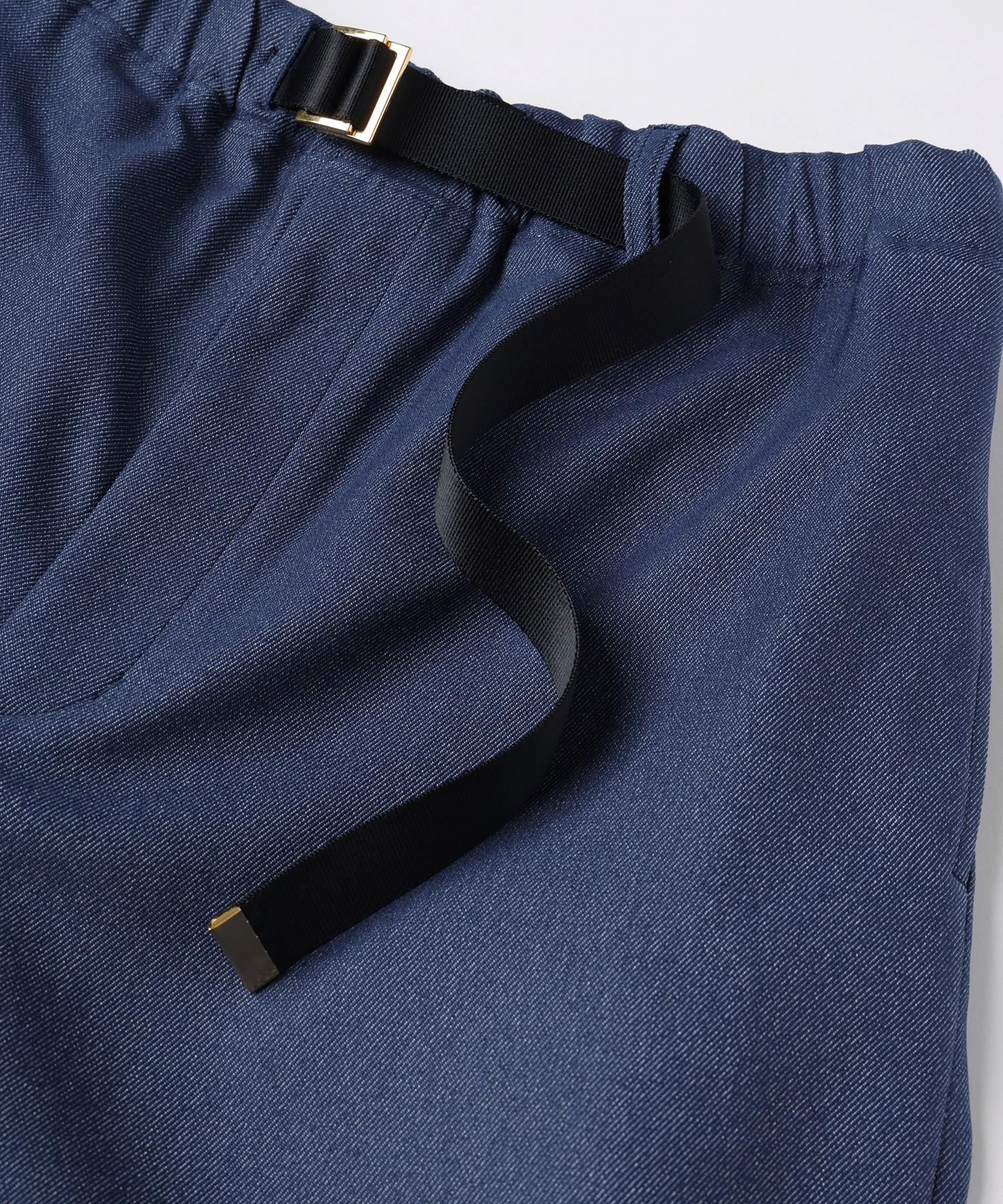 Faux Denim Half Pant with Adjustable Belt