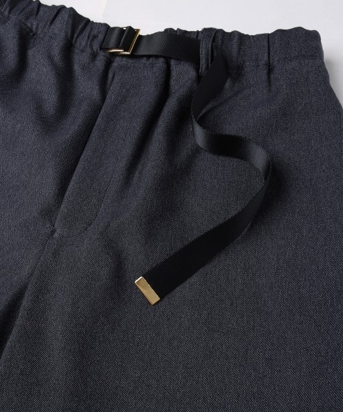 Faux Denim Half Pant with Adjustable Belt