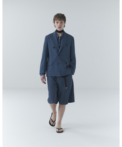 Faux Denim Half Pant with Adjustable Belt