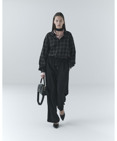 Dry Stretch Cloth Extra Wide Drawstring Pant