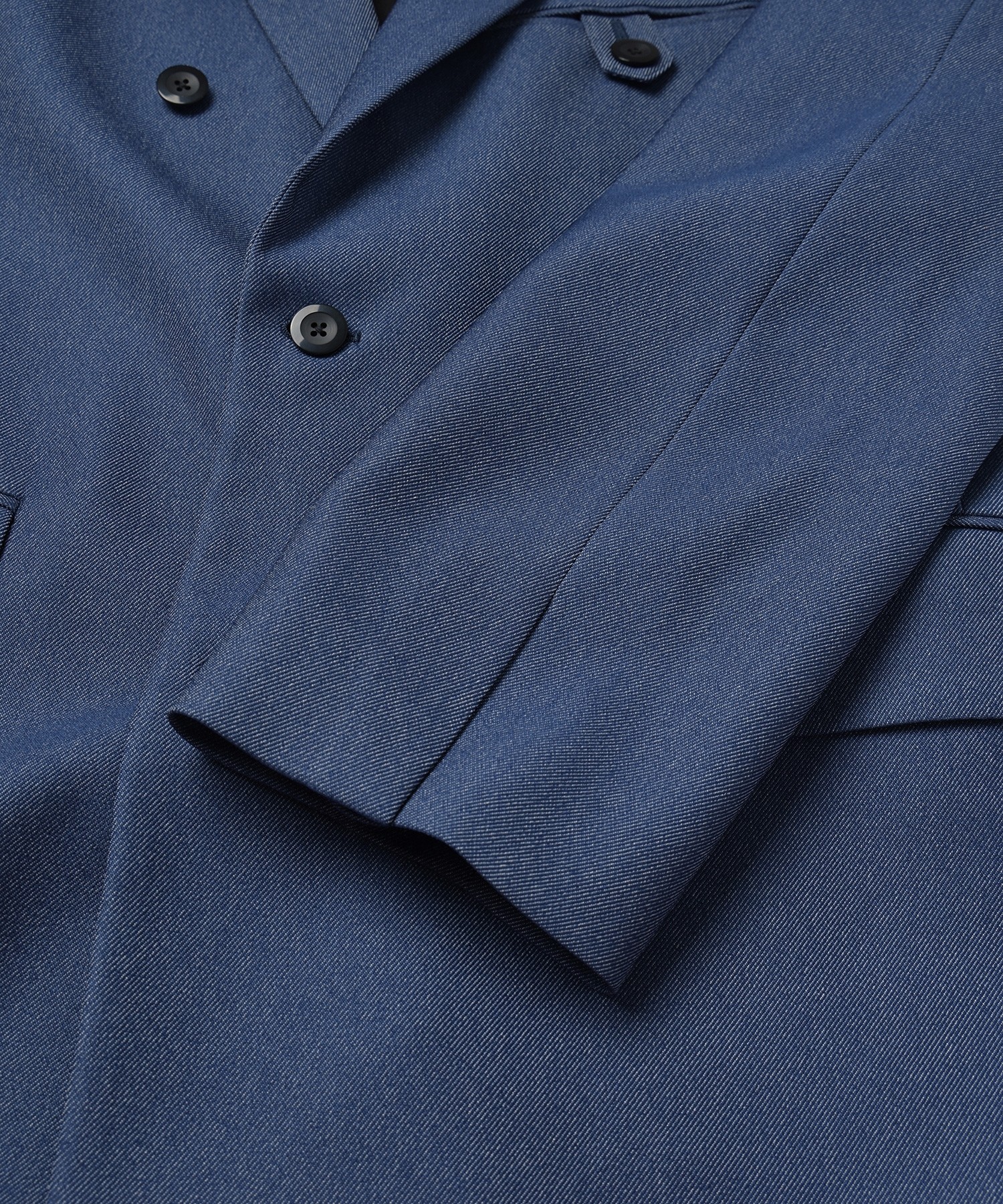 Faux Denim Slant Belt Tailored Jacket