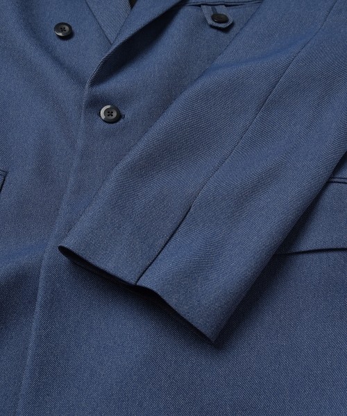 Faux Denim Slant Belt Tailored Jacket