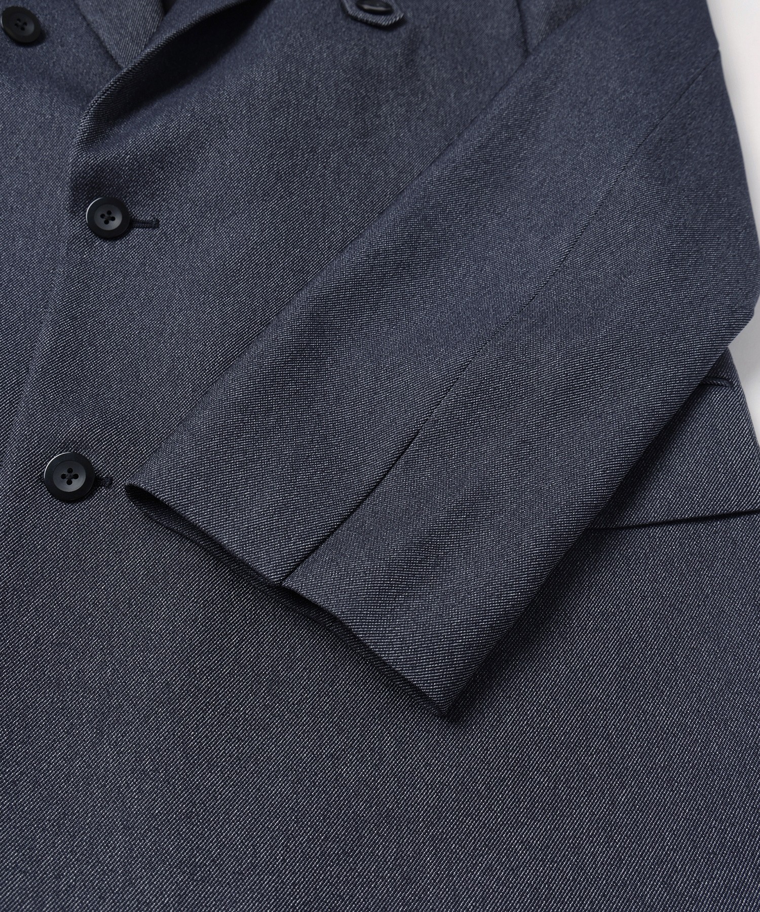 Faux Denim Slant Belt Tailored Jacket