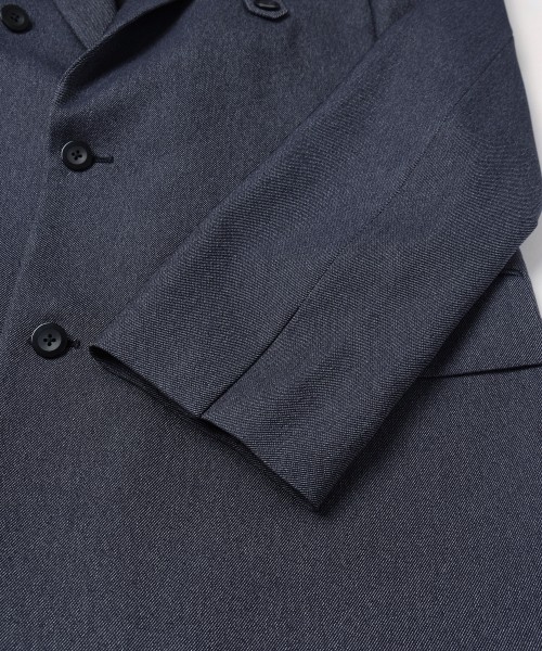 Faux Denim Slant Belt Tailored Jacket