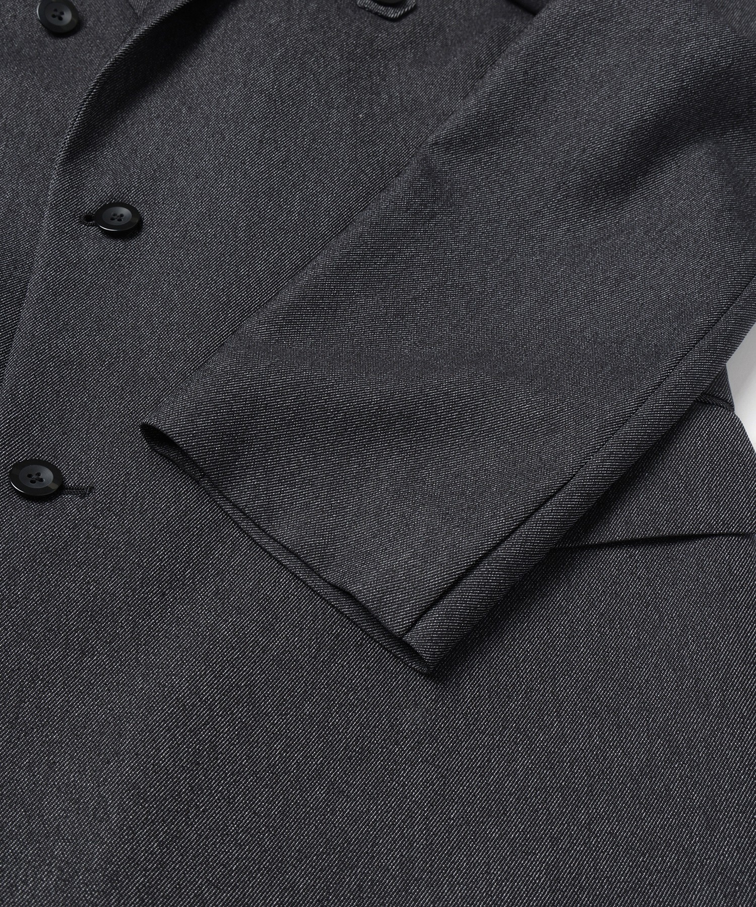 Faux Denim Slant Belt Tailored Jacket