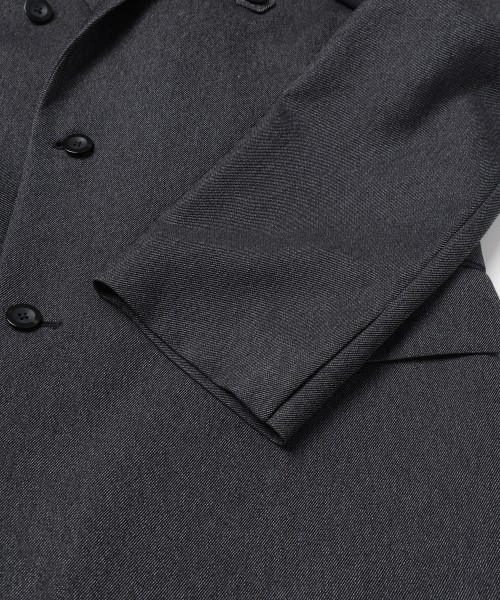 Faux Denim Slant Belt Tailored Jacket