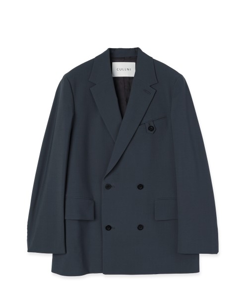 Wool Dry Stretch Cloth Button-Tab Pocket Tailored Jacket