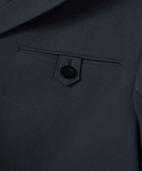 Wool Dry Stretch Cloth Button-Tab Pocket Tailored Jacket