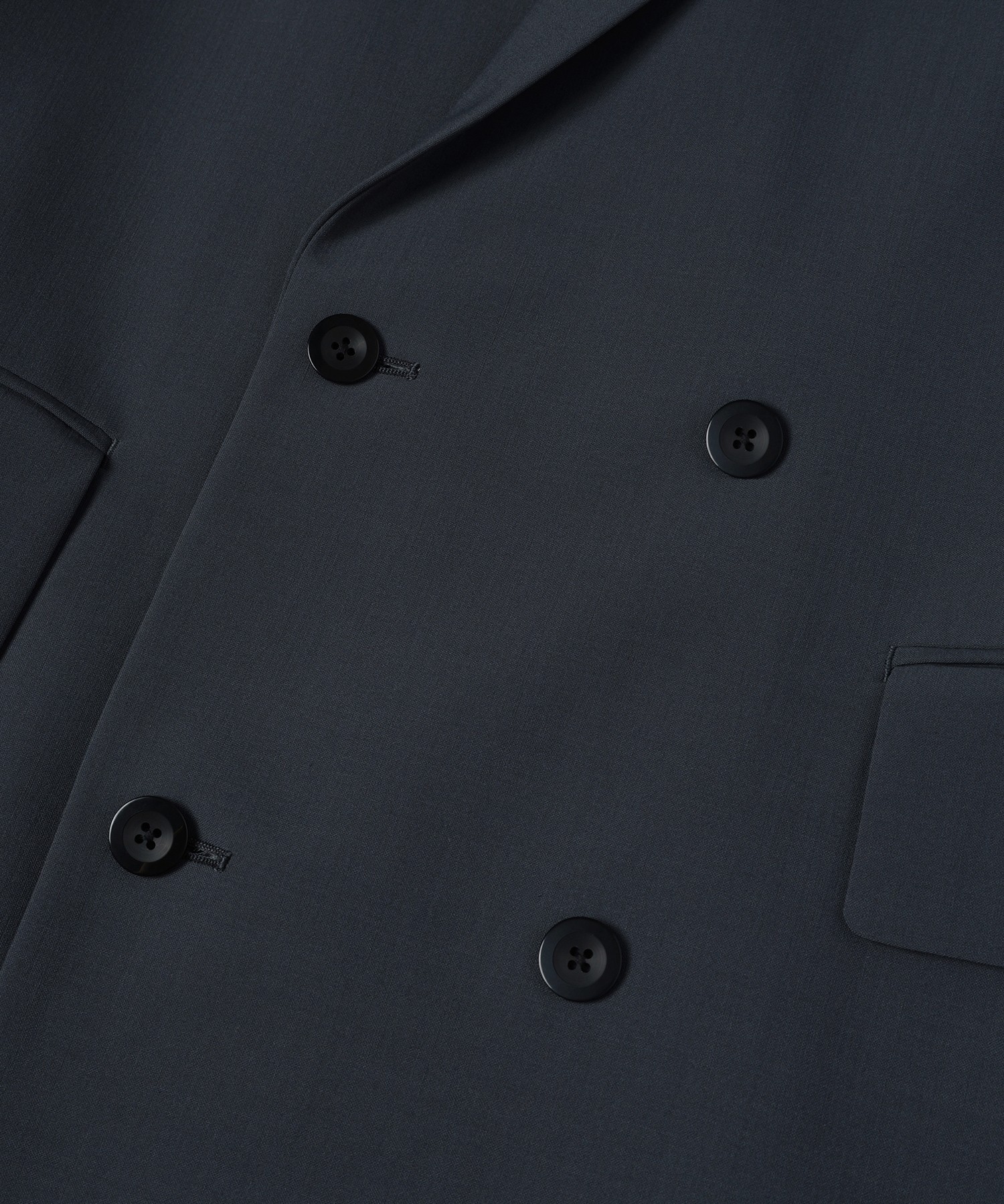 Wool Dry Stretch Cloth Button-Tab Pocket Tailored Jacket