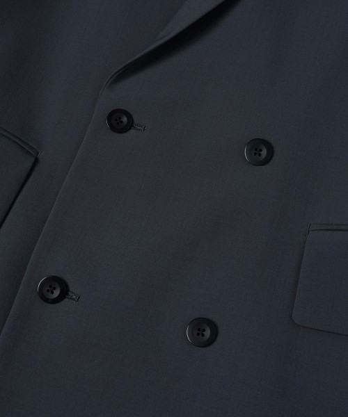 Wool Dry Stretch Cloth Button-Tab Pocket Tailored Jacket