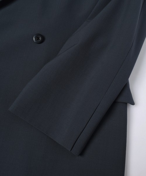 Wool Dry Stretch Cloth Button-Tab Pocket Tailored Jacket