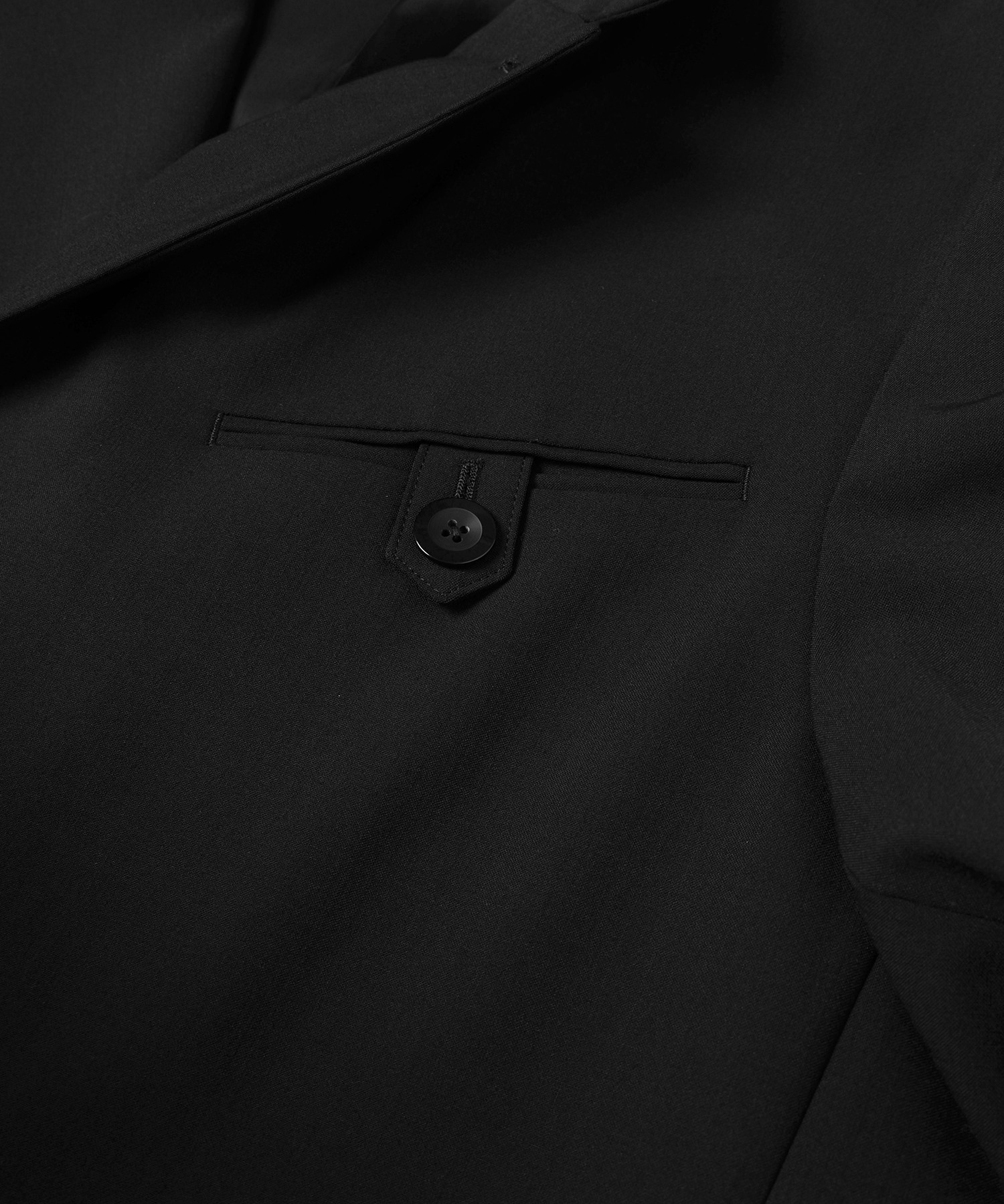 Wool Dry Stretch Cloth Button-Tab Pocket Tailored Jacket
