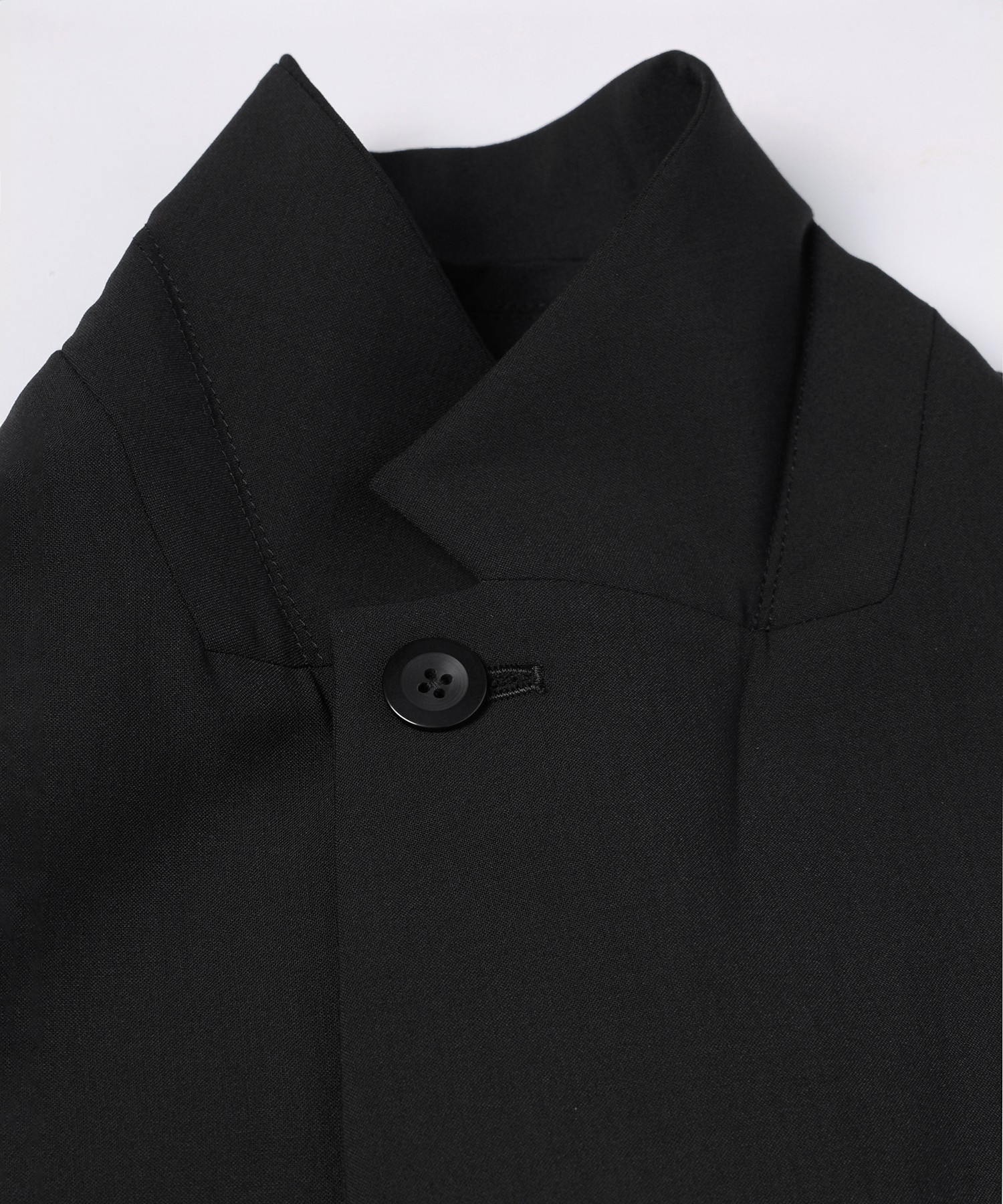 Wool Dry Stretch Cloth Button-Tab Pocket Tailored Jacket