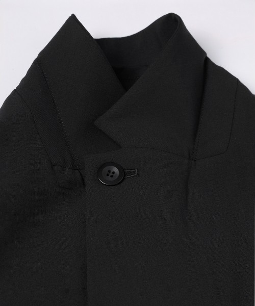 Wool Dry Stretch Cloth Button-Tab Pocket Tailored Jacket