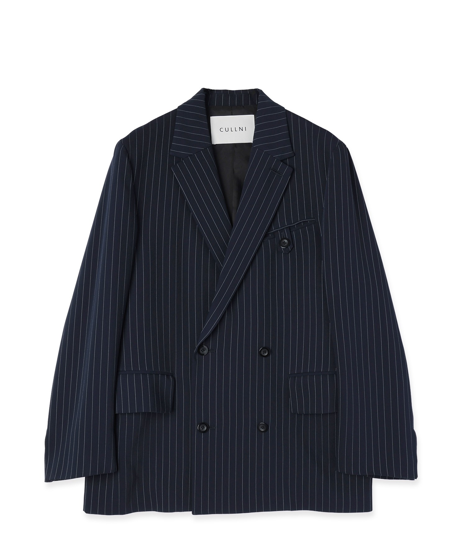 Stripe Double Cloth Button-Tab Pocket Tailored Jacket
