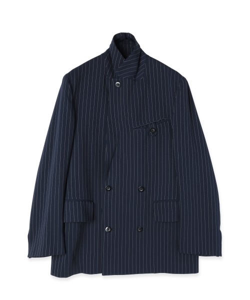 Stripe Double Cloth Button-Tab Pocket Tailored Jacket