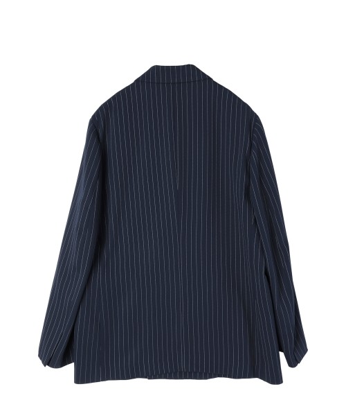 Stripe Double Cloth Button-Tab Pocket Tailored Jacket