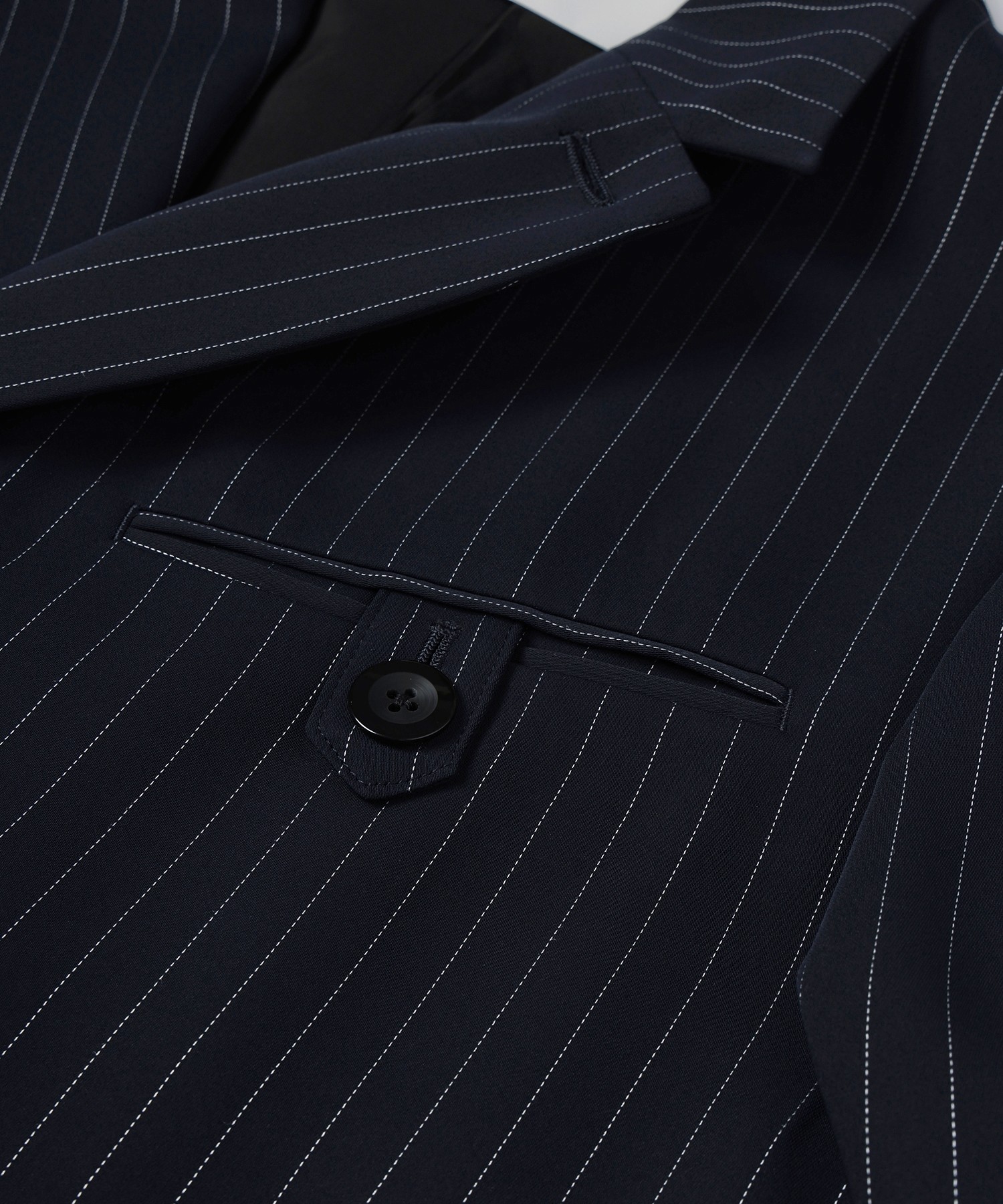 Stripe Double Cloth Button-Tab Pocket Tailored Jacket