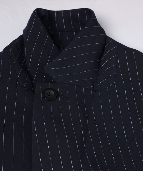 Stripe Double Cloth Button-Tab Pocket Tailored Jacket