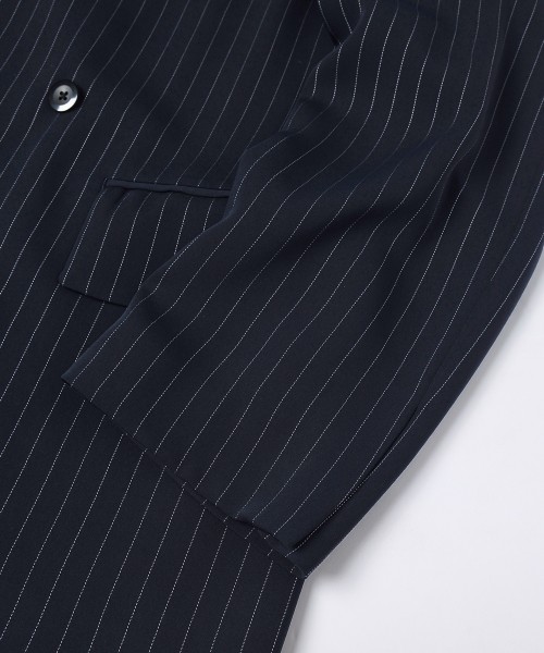 Stripe Double Cloth Button-Tab Pocket Tailored Jacket