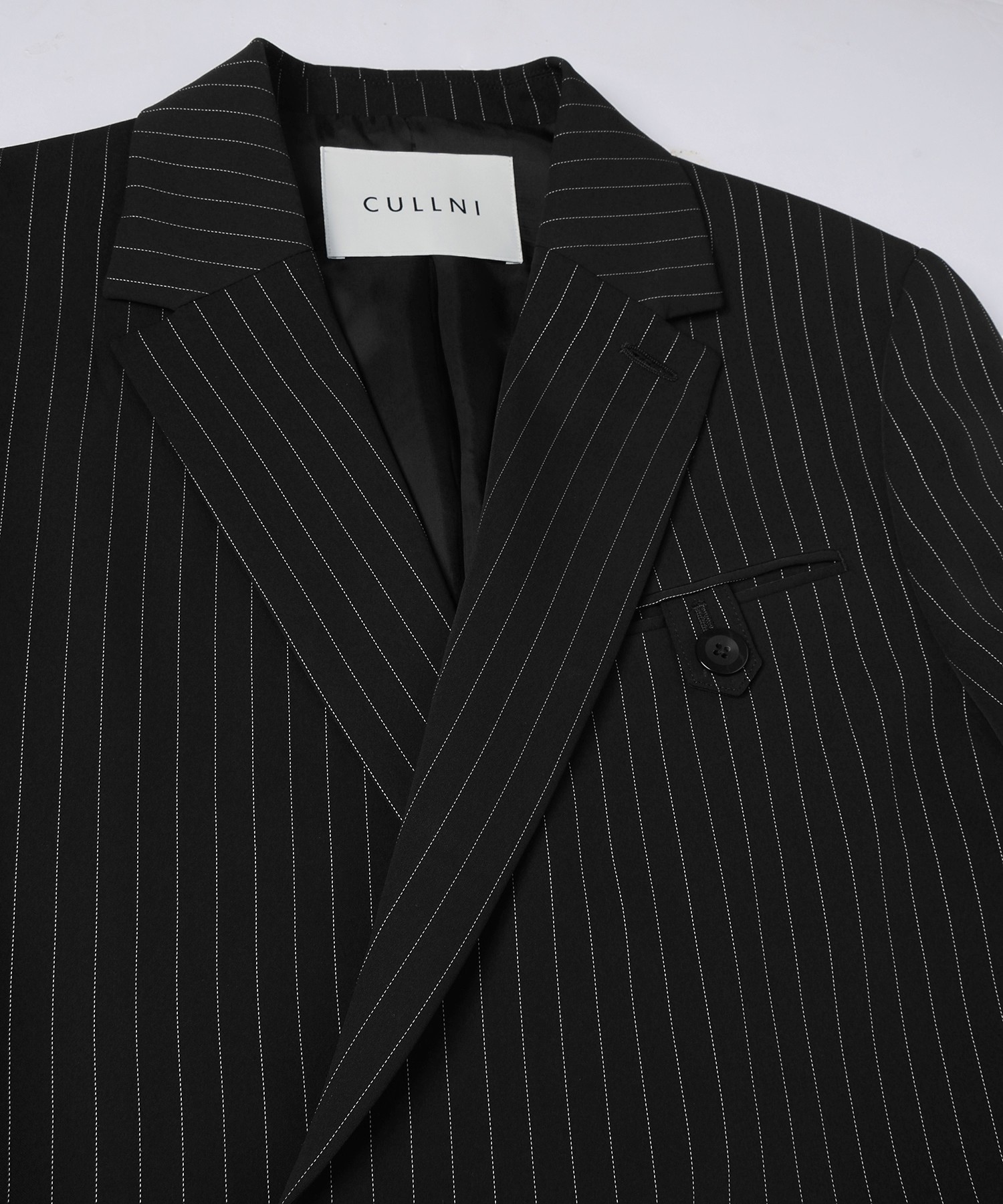 Stripe Double Cloth Button-Tab Pocket Tailored Jacket