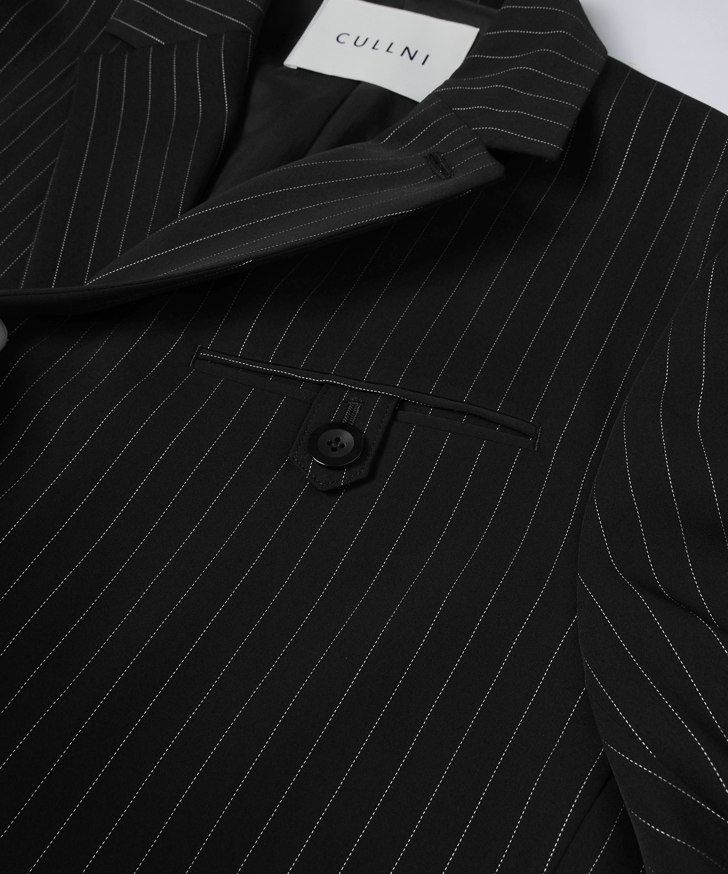 Stripe Double Cloth Button-Tab Pocket Tailored Jacket