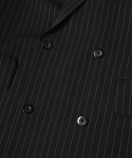 Stripe Double Cloth Button-Tab Pocket Tailored Jacket