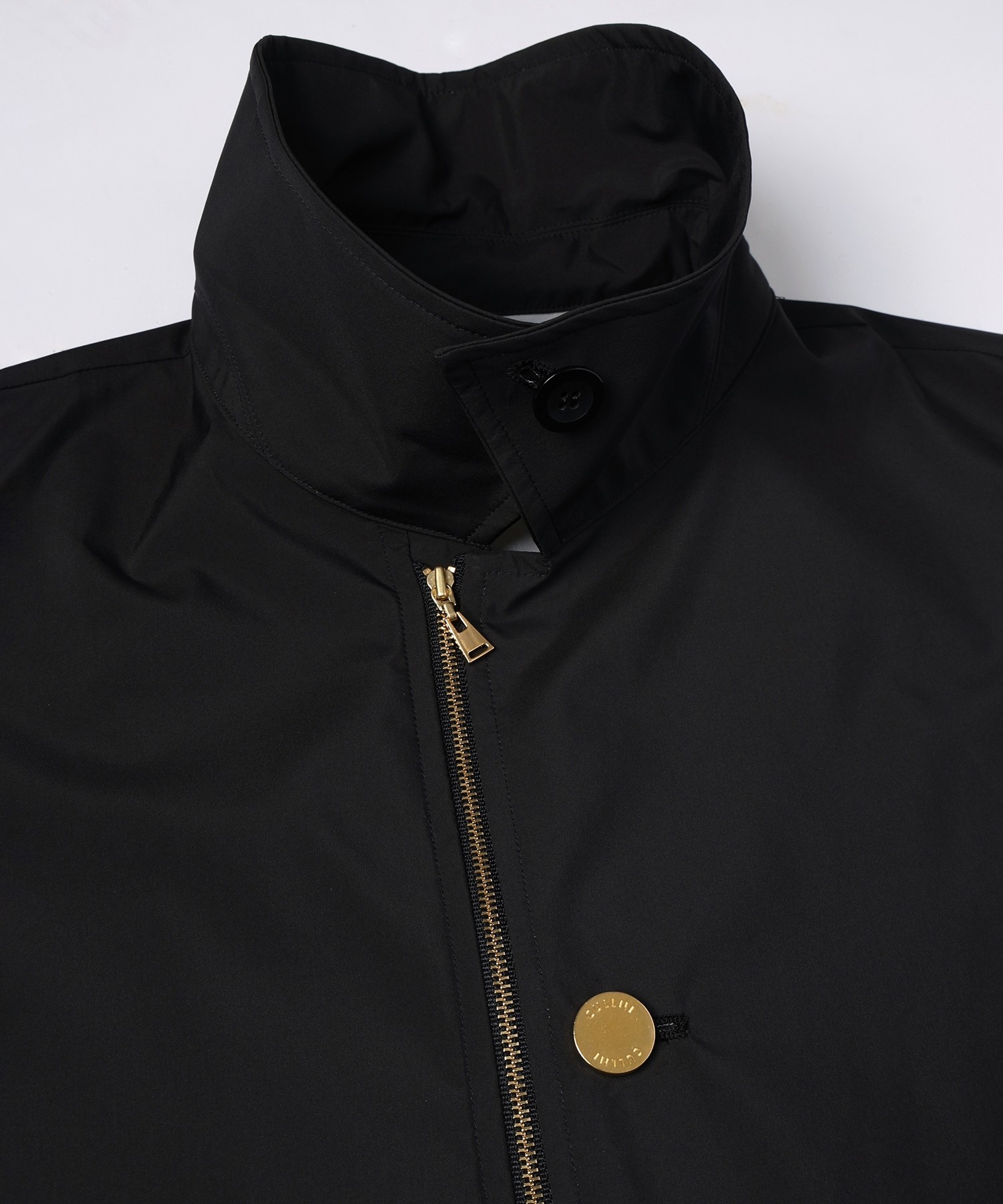 Three-Layer Taffeta Zip Up Short Coat